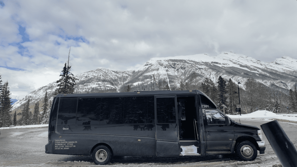 A local tour bus waiting for the visitors