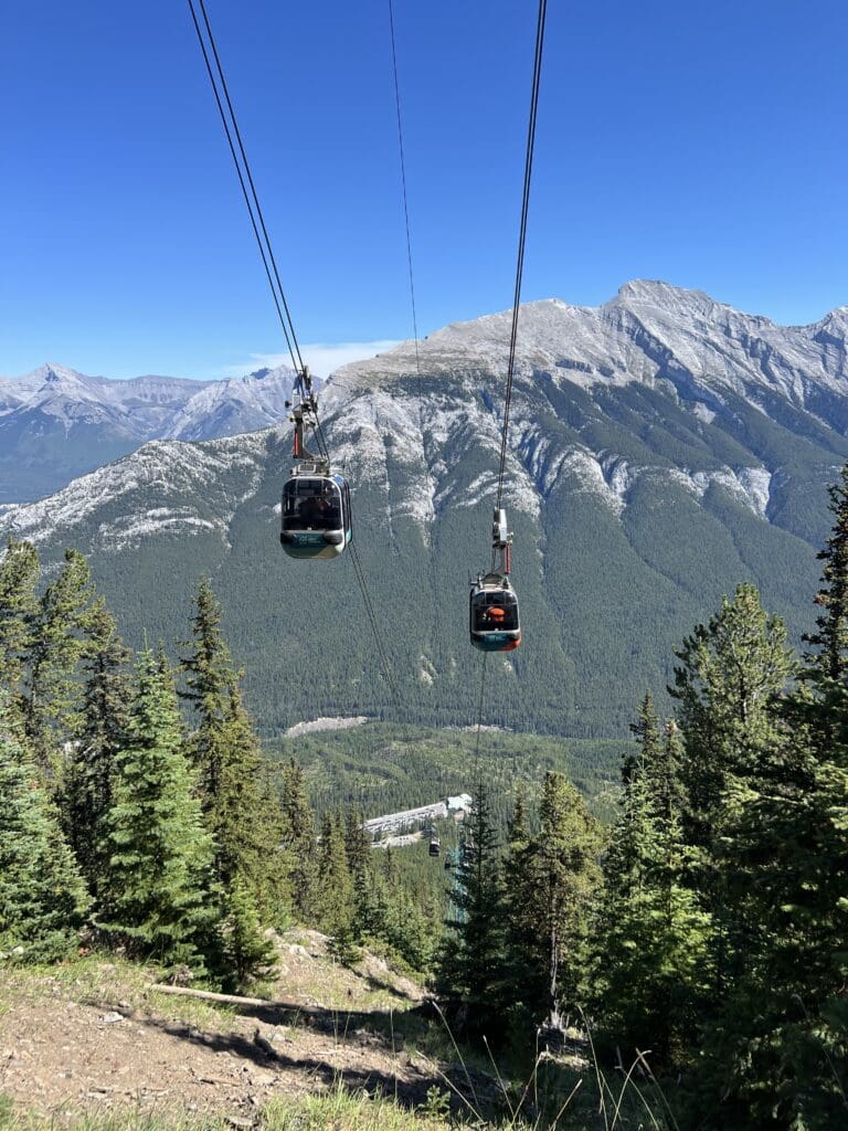 Banff Gondola on the way up and down the Sulphur Mountain in Banff National Park