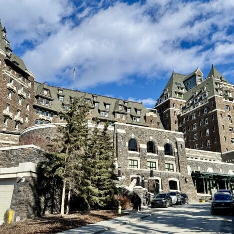 Banff Springs Hotel is a castle-like hotel close to Banff Town and next to Bow River