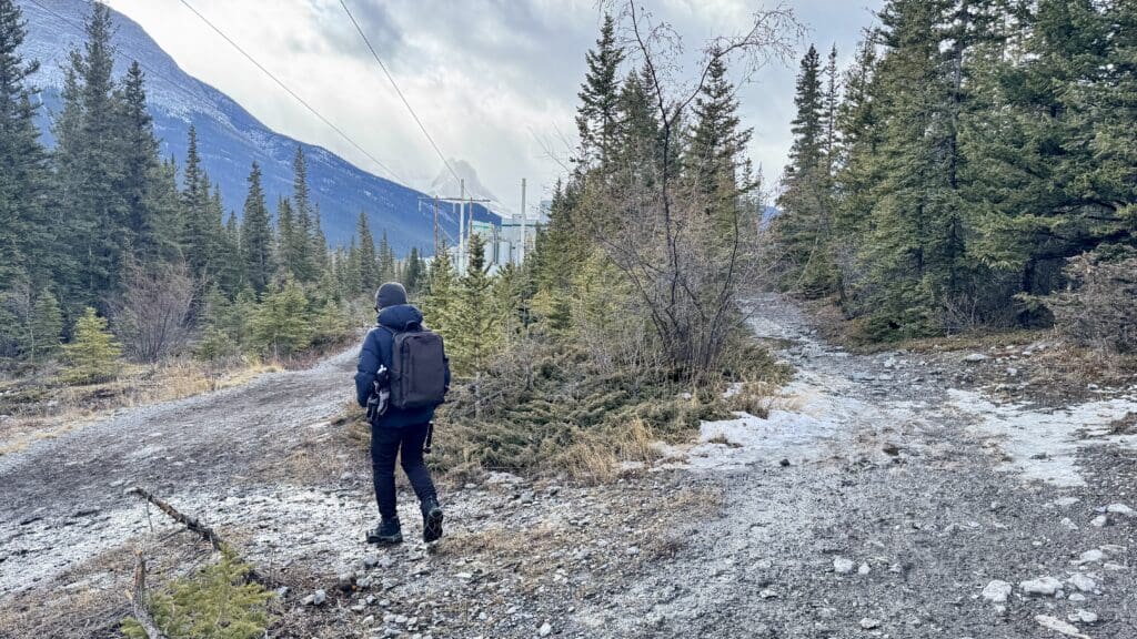 This trail will lead us closer to the factory closer by, near Lac Des Arc in Kananaskis