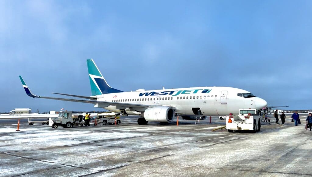 Just landing Yellowknife and getting off Westjet in Yellowknife Airport