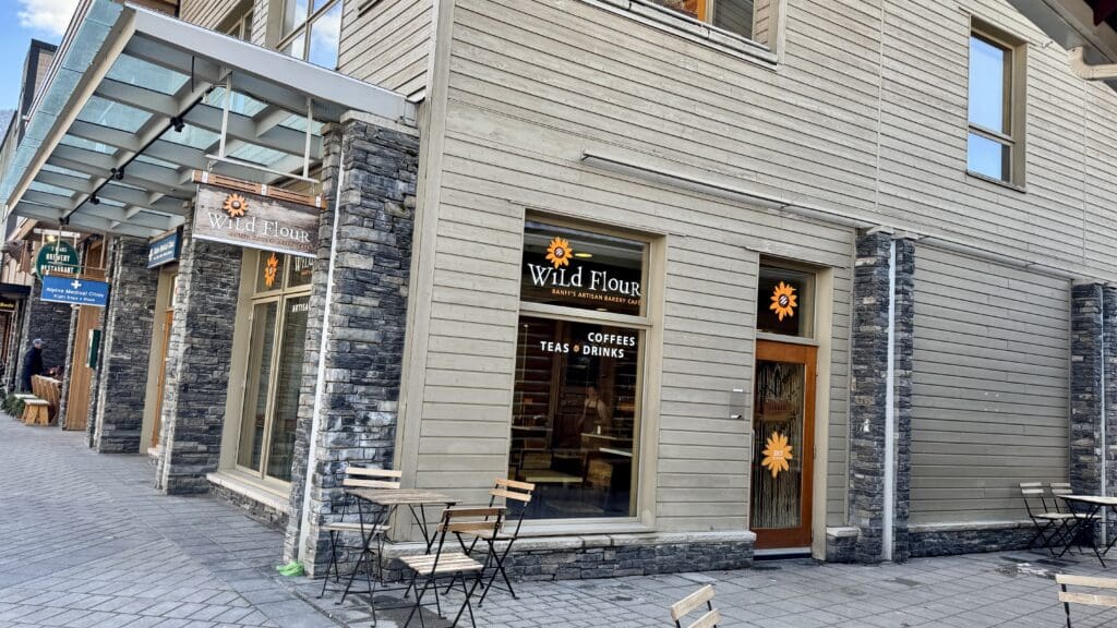 Wild Flour Bakery is a simple style store next to Banff Avenue in Banff Town with wild flower as the logo of the store